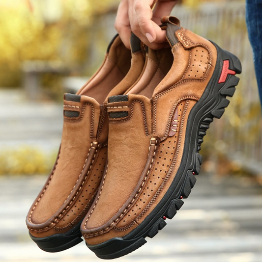 Men's Orthopedic Slip-on Walking Shoes, Premium Leather Non-slip Loafers