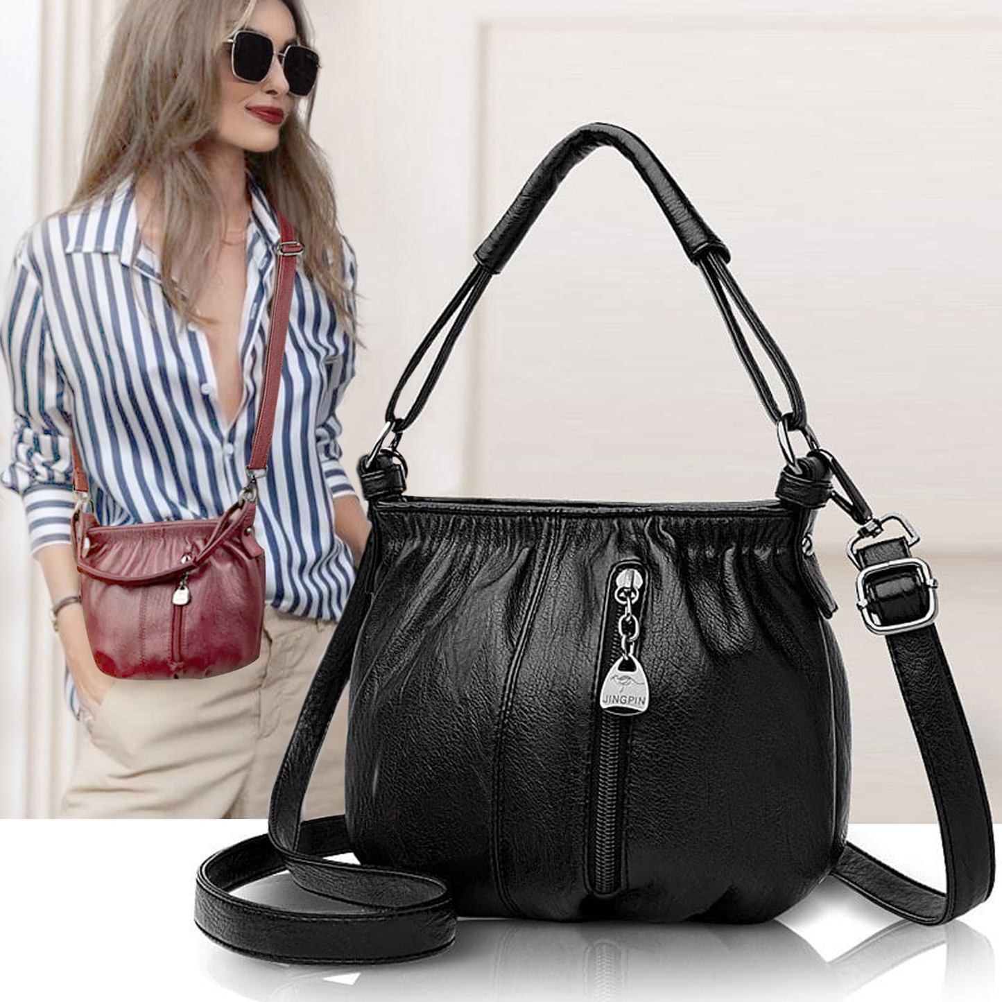 🔥On This Week Sale - 49% OFF🔥Soft Leather Large Capacity Crossbody Shoulder Bag, Vintage Handbags