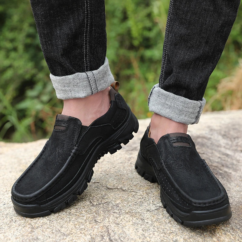 Men's Orthopedic Slip-on Walking Shoes, Premium Leather Non-slip Loafers