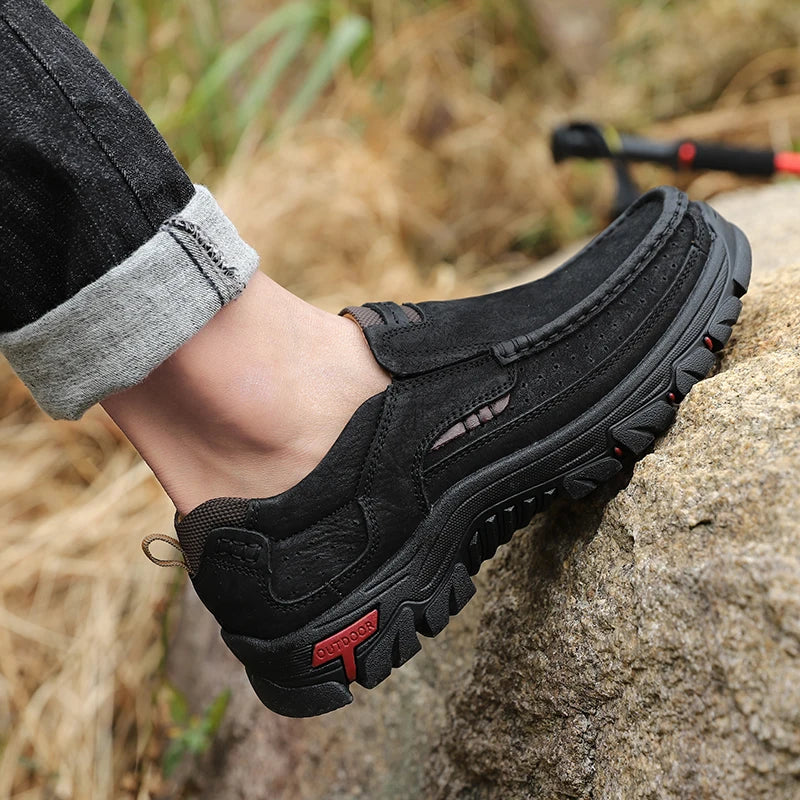 Men's Orthopedic Slip-on Walking Shoes, Premium Leather Non-slip Loafers