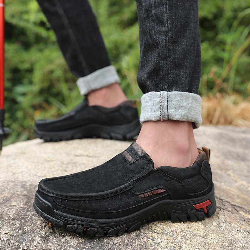 Men's Orthopedic Slip-on Walking Shoes, Premium Leather Non-slip Loafers