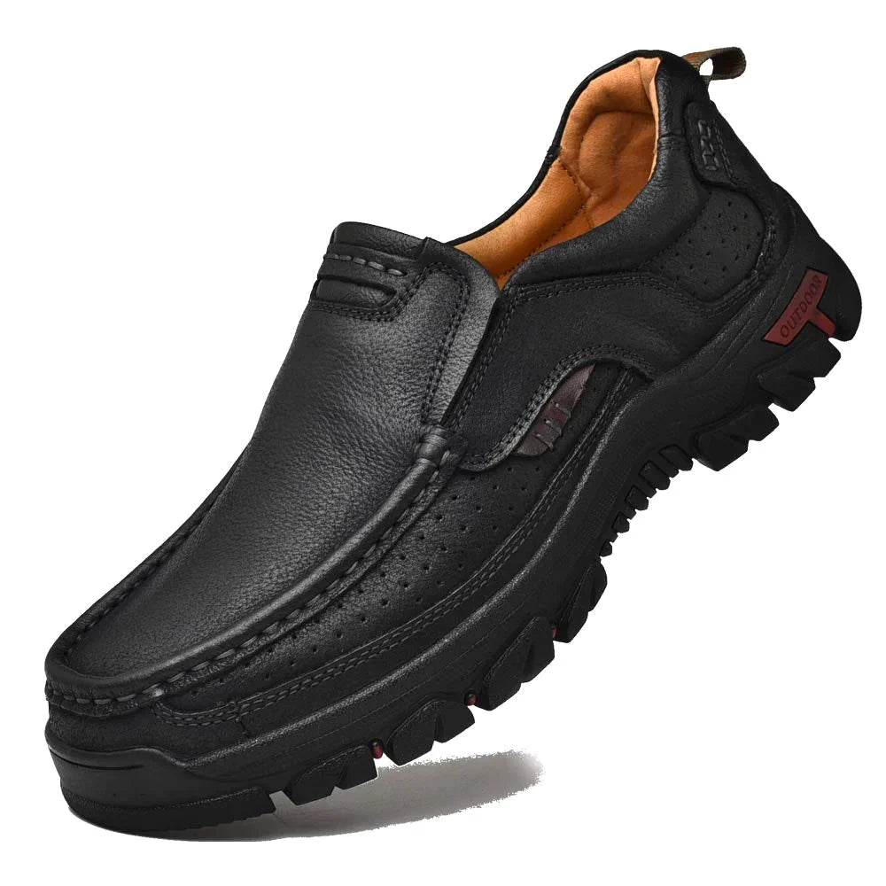 Men's Orthopedic Slip-on Walking Shoes, Premium Leather Non-slip Loafers