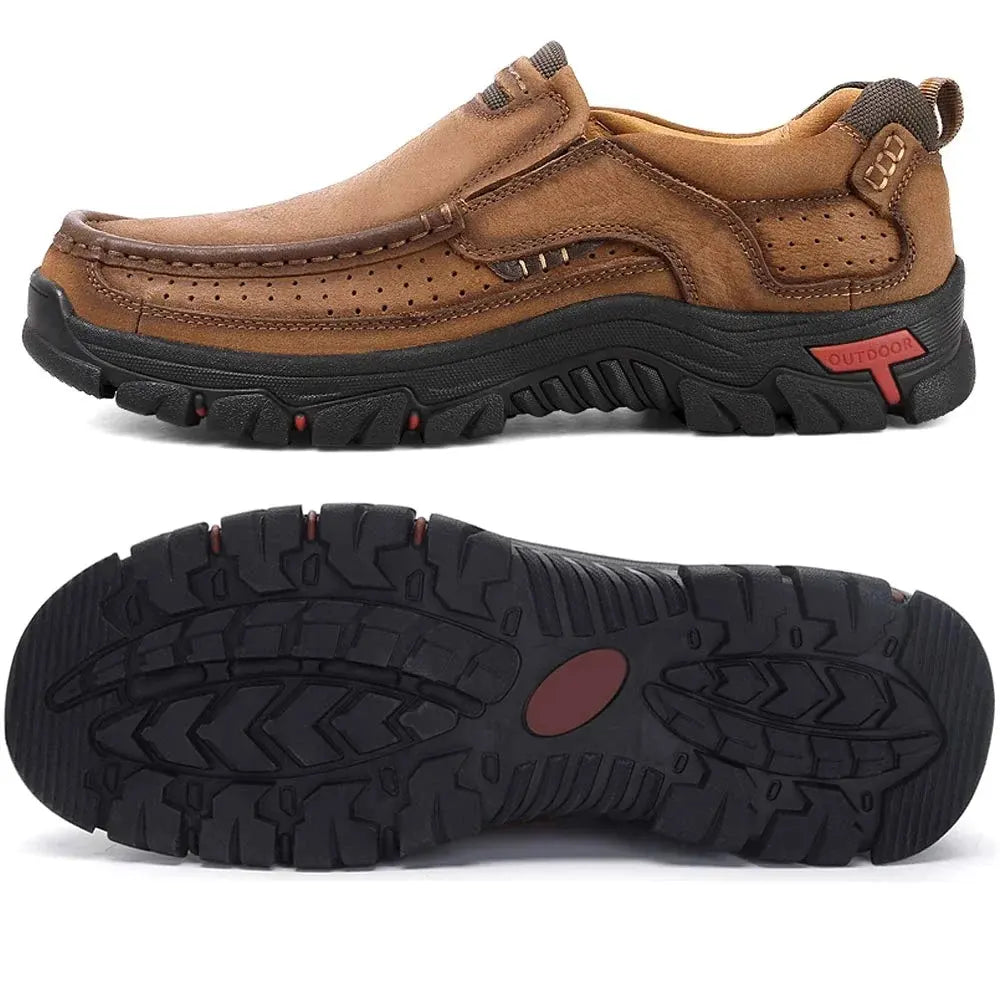 Men's Orthopedic Slip-on Walking Shoes, Premium Leather Non-slip Loafers