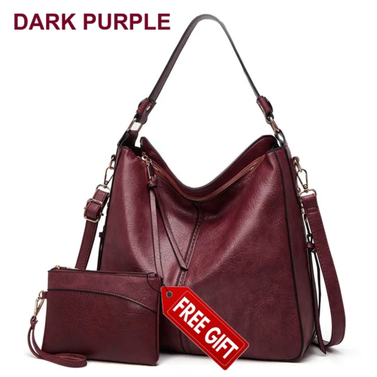 Premium Leather Shoulder Crossbody Hobo Handbag With GIFT